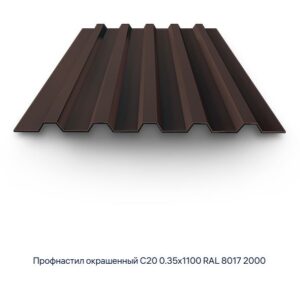 Профнастил С-20, RAL 8017, 1100х2000